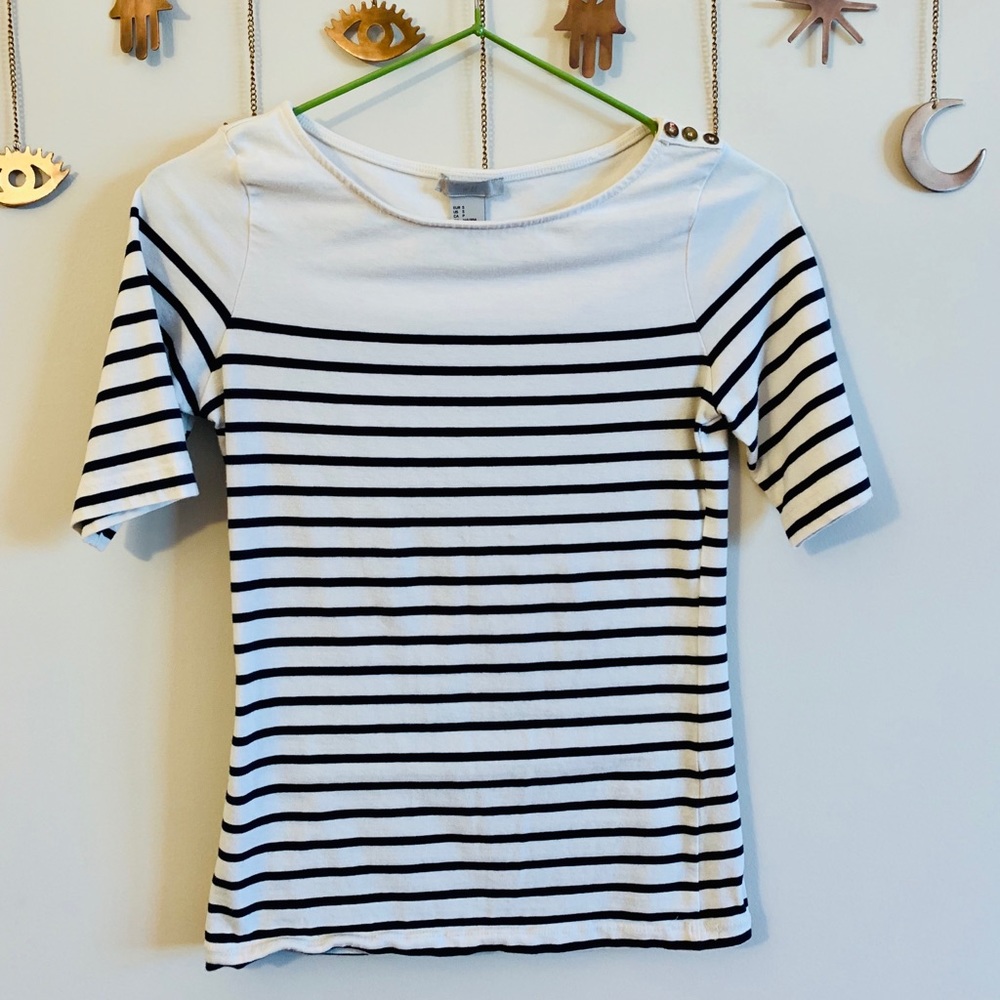 Black & White Striped Top